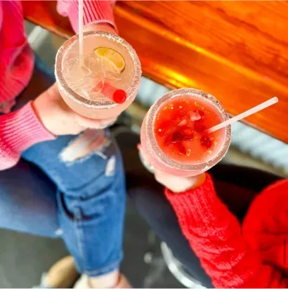 View of two margarita's from above
